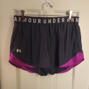 Under Armour Women's Black and Purple Shorts